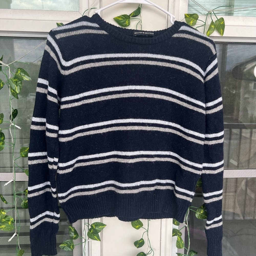 Brandy Melville Stripped Cropped Sweater
